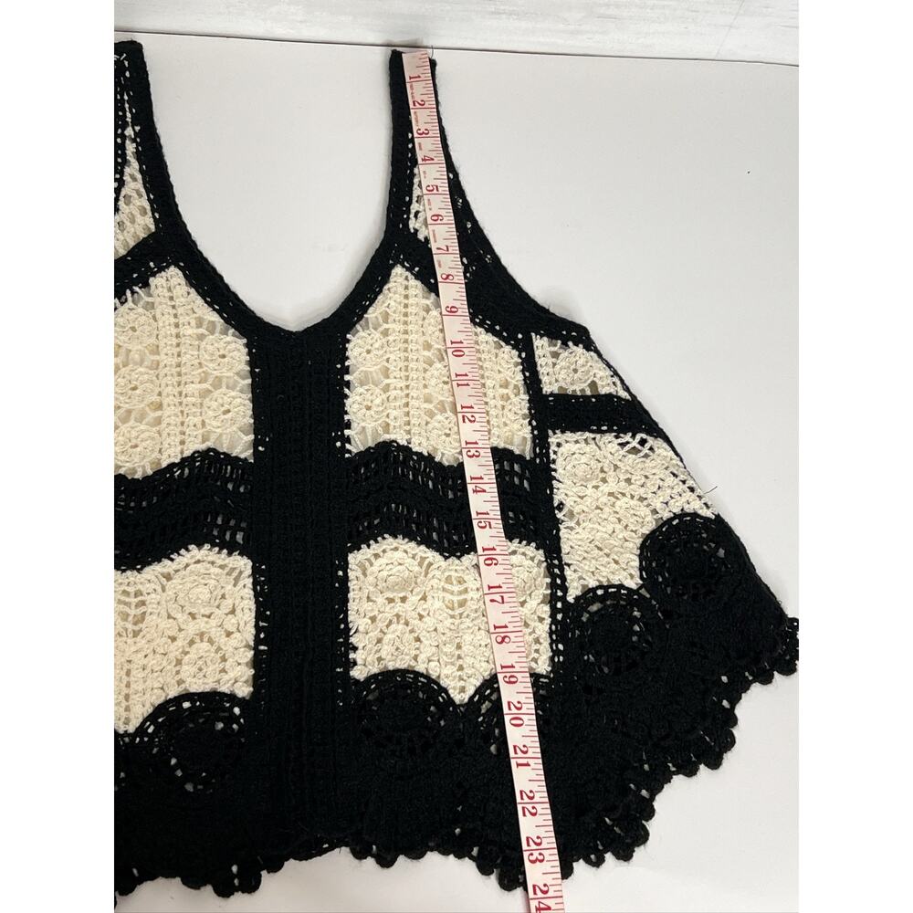 POL Crochet Tank Top Small Geometric Bohemian Sleeveless Black - Picture 8 of 9